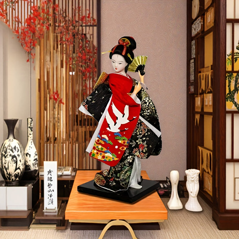 Escultura de muñeca samurái japonesa artesanal - Armadura y atuendo tradicionales, figurina de resina de fantasía para el hogar, bar o estudio - Uso interior/exterior, no se requiere electricidad, decoración de bar, arte cultural, artesanía detallada