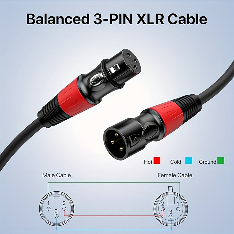 10 piezas, 65.99 cm / 200.0 cm, cables XLR de equilibrio - 3 agujas Adecuados para mezcladora de audio, sistema de altavoces, , compatibilidad general: el cable XLR de equilibrio se puede conectar con cualquier micrófono, mesa de mezclas, sistema de alta