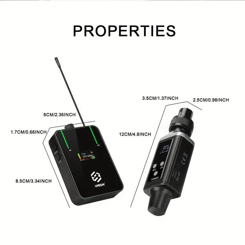LMBGM UHF Profesionales Auriculares Inalámbricos, Carga USB, Fácil de Monitorear, Pantalla de Color TFT, 16 Frecuencias Seleccionables, Función de Ganancia de Audio, Adecuados para Conciertos, Estudios de Grabación, Representaciones de Escena, Actividade