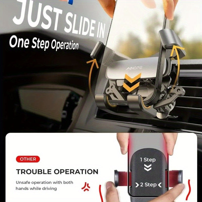 Soporte AINOPE para Teléfono en Ventilación de Coche 2025, Soporte Gravitacional para iPhone 15 Pro Max, 14, 13, 12 y Samsung Android