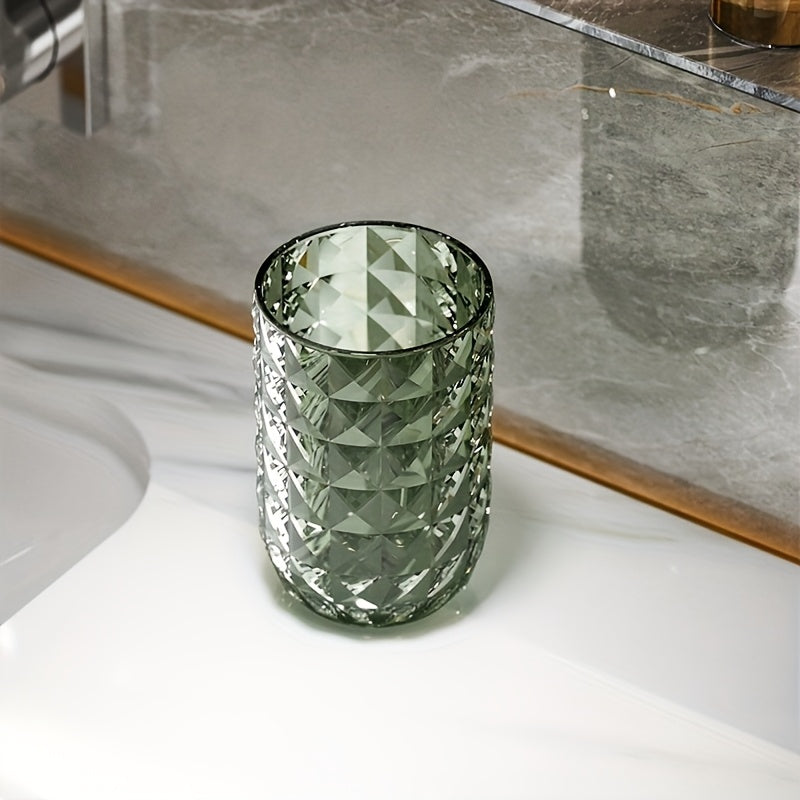 Juego de vasos de enjuague de plástico con diseño geométrico de lujo para parejas, accesorios para baño, decoración del hogar, porta cepillos de dientes para pareja