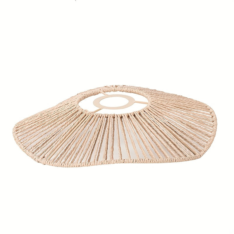 Sombrilla de lámpara tejida, adecuada para restaurantes, bares y casas de té estilo Zen. Presenta una forma artística de sombrero de paja, aportando un adorno luminoso creativo y retro