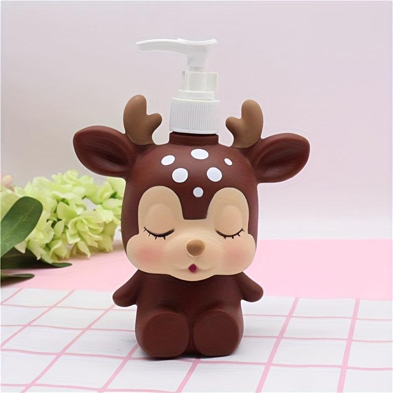Botella dispensadora de bomba de dibujos animados, plástico, independiente, no eléctrica, para guardería, niños, ducha de baño.