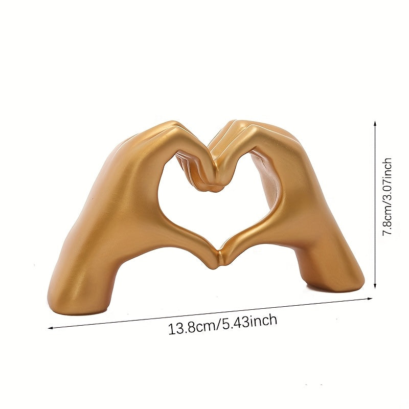 Figurita de resina personalizable con manos de corazón - Texto personalizado "Te amo" - Ideal para decoración del hogar, aniversarios, Día de San Valentín, Día de la Madre, Día del Padre - Uso interior, no necesita energía, lo mejor para Navidad