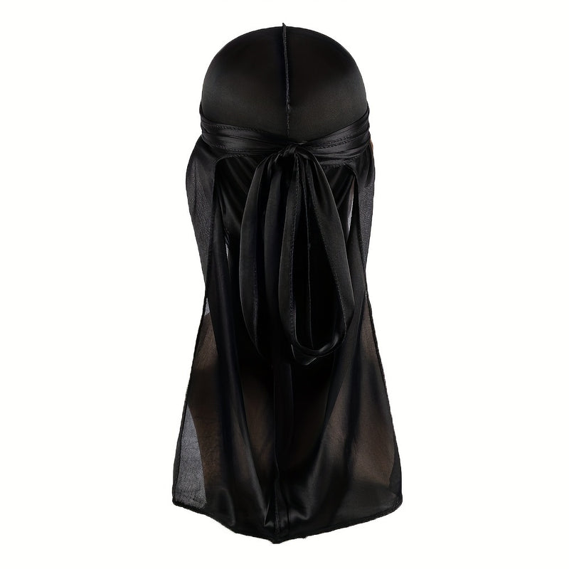Gorro de ducha tipo bandana para hombres, durag sedoso con cola larga para ondas