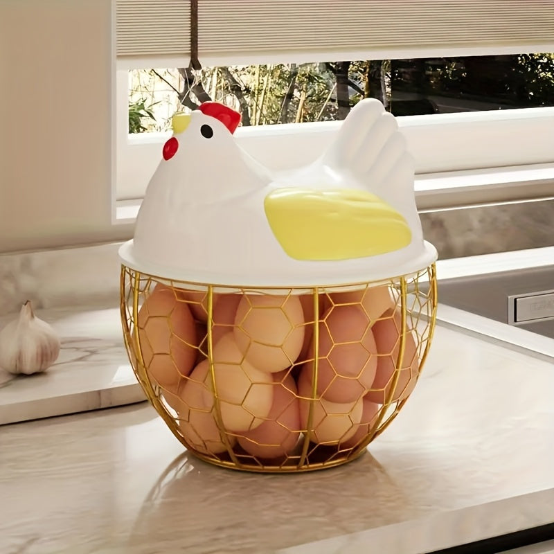 Canasta de Cerámica para Almacenamiento en Cocina, Ideal para Huevos y Otros Artículos Varios