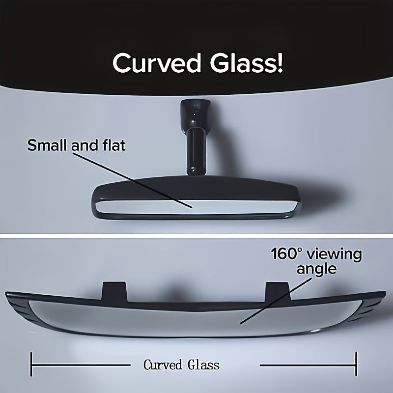 Espejo Retrovisor Panorámico de Ángulo Amplio para Coche 1pz - Antirreflejos, Mejora del Punto Ciego, Material ABS Duradero, Diseño Cóncavo Inspirado en Autos de Carreras, Instalación Delantera, Gran Campo Visual, Accesorio de Seguridad Vehicular | Mejor