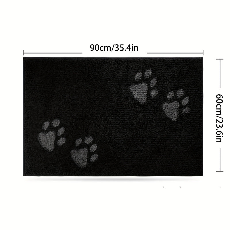 Tapete para puerta con trampa de tierra, 59.94x89.92 cm, lavable a máquina, microfibra, para zapatos y patas de perro embarrados