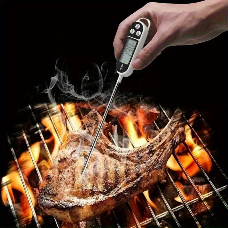 1pc Termómetro Digital TP300 - Termómetro de Cocina de Alta Precisión con Sonda de Acero Inoxidable, Calibración Automática, Adecuado para Aceite, Agua, Carne - Sonda Precisa para Asar, Hornear y BBQ - Pantalla LCD, Lecturas Instantáneas - Regalo de Coci