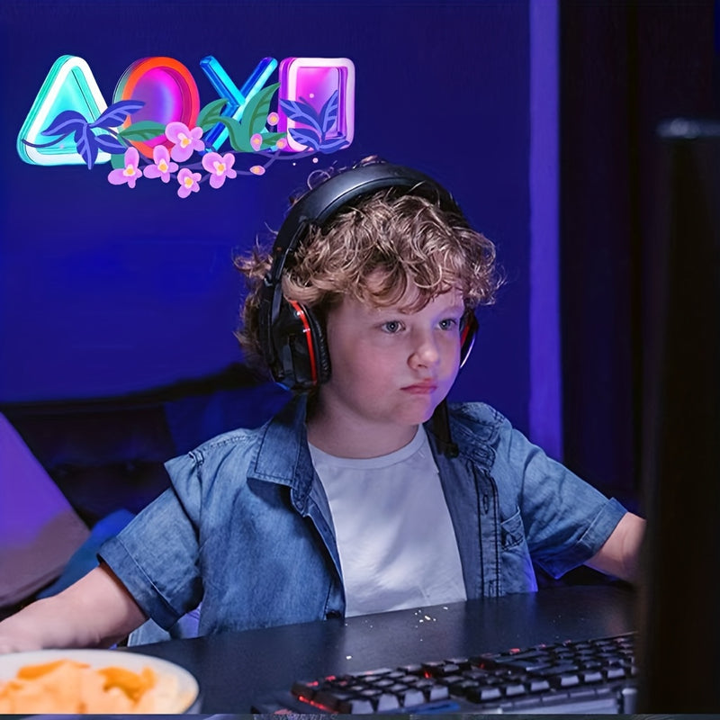 1 pieza de Luz Neón LED Geométrica Nocturna de Anime, Decoración de Pared con Alimentación USB para Adolescentes, Sala de Juegos, Dormitorio, Fiesta, Cumpleaños, Navidad, Halloween, Pascua, San Valentín, Niños y Niñas, Arte Creativo, Diseño Acrílico Segu