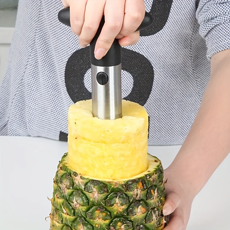 1 Pieza, Descorazonador Y Rebanador De Piña De Acero Inoxidable, Herramienta De Cocina Fácil De Usar Para La Eliminación Y Cortado De La Núcleo De La Piña Sin Esfuerzo