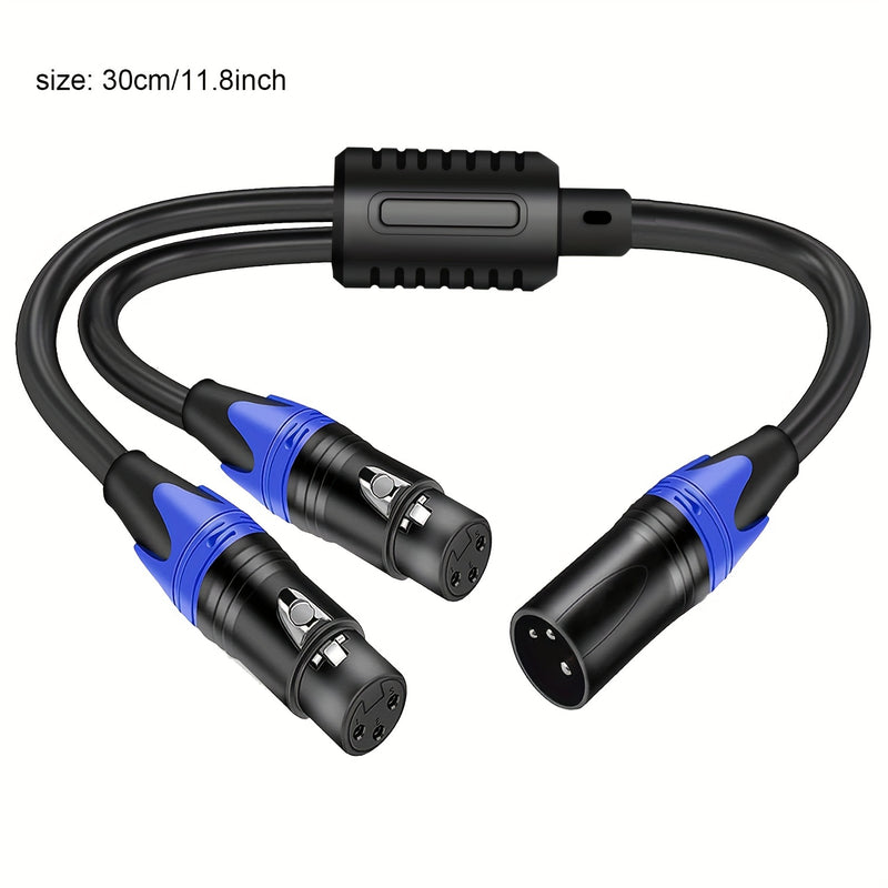 Cable de Micrófono Divisor en Y de 3 Pines XLR Hembra a Doble XLR Macho - Cable de Audio Balanceado para Grabación de Micrófono Estéreo - Idea de Regalo para Eid Al-Adha Mubarak para Músicos e Ingenieros de Sonido
