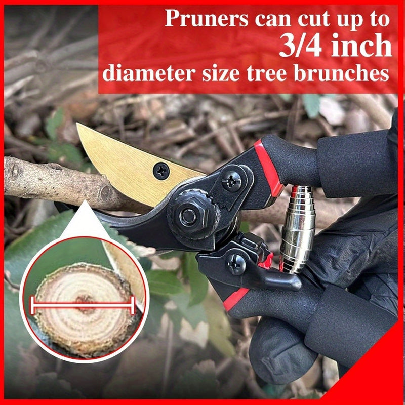 1 pieza de 8 pulgadas (20,32 pulgadas) de tijeras de poda para jardinería - Podadora de árboles con asas acolchadas, cuchillas afiladas y diseño ergonómico para poda al aire libre, poda de árboles y mantenimiento de jardines, tijeras de poda para jardine