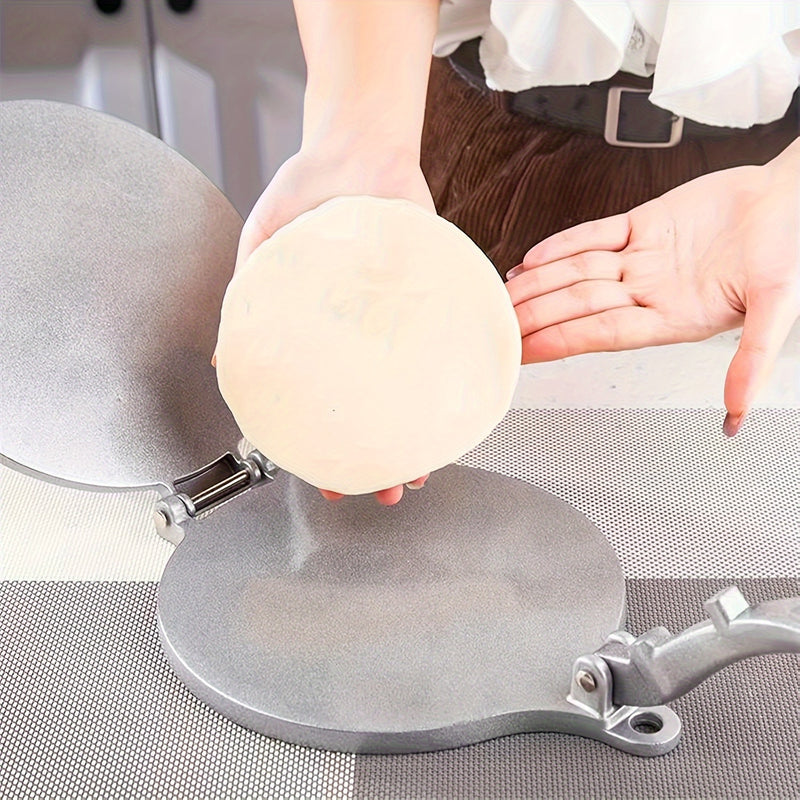Prensa de Panqueques de Aleación de Aluminio Resistente, Panel de Mano de Obra Fina de 16cm, Presión Uniforme, Fácil de Limpiar - Ideal para Panqueques Caseros, Tortillas y Más