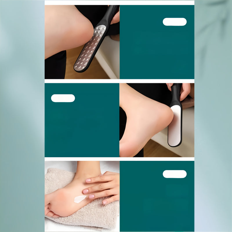 Limpiador de Pies Doble Cara - Piedra Exfoliante Ergonómica de Plástico ABS con Grano Groso y Fino para Pies Suaves, 4 Colores (, Rosa, Azul Claro, Turquesa) - No Necesita Electricidad