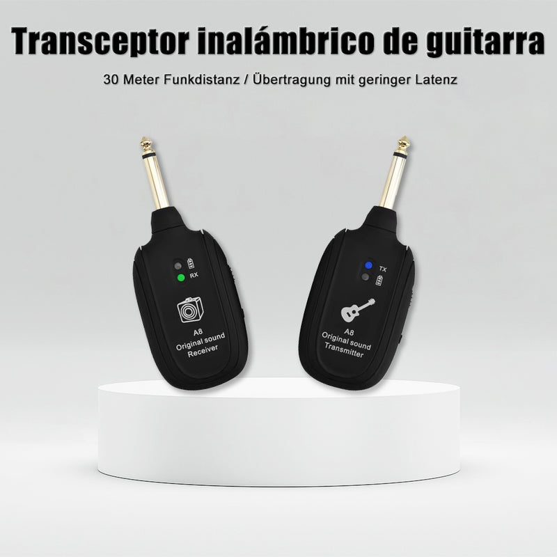 Sistema inalámbrico para guitarra/bajo: transmisor y receptor para guitarra eléctrica, pastillas acústicas e instrumentos de viento, y pastillas para bajo eléctrico | Transmisión de audio Hi-Fi para múltiples dispositivos