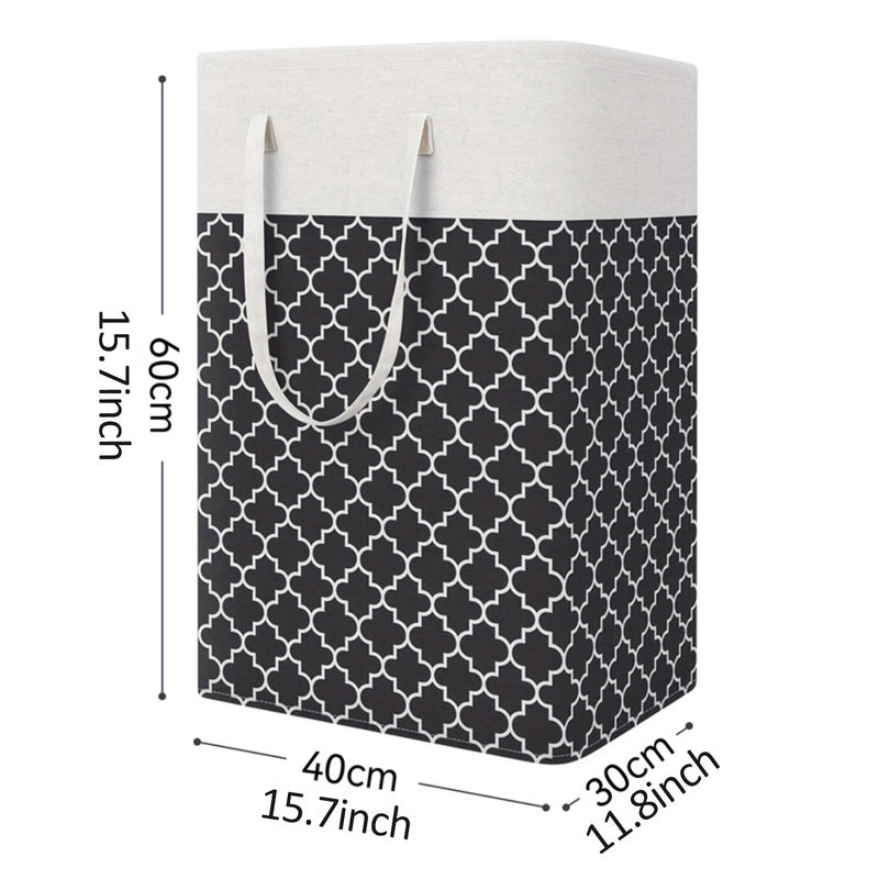 1pc Cesto de Ropa 75L Grande con Asas Extensibles, Cubierta de Tela, Cesto Plegable Alto para Ropa Sucia, Organizador de Lavandería, Bolsa de Almacenamiento para Juguetes, Accesorios para Dormitorio, Baño, Hogar y Familia, Accesorios para Lavandería, Col