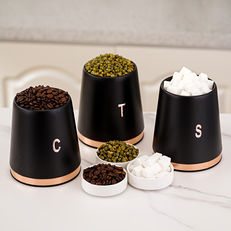 3pcs Té, Azúcar, Café, Cereales, Suministros de Cocina para el Hogar, Suministros de Almacenamiento, Equipos de Almacenamiento de Cocina, Almacenamiento de Alimentos, Dispensadores de Alimentos