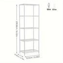 Estante de almacenamiento de metal clásico de 5 niveles, estante organizador de montaje en el piso de almacenamiento abierto para cocina, baño, dormitorio y sala de estar - Isla de almacenamiento estacionaria sin materiales de madera - Uso sin electricid