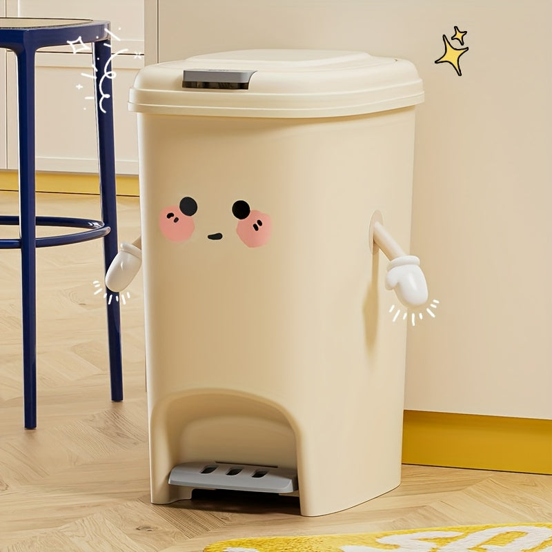Bote de basura grande con diseño de hoja de corazón, doble apertura y material duradero - Cubo plástico para cocina, baño o dormitorio, decoración divertida y fácil acceso
