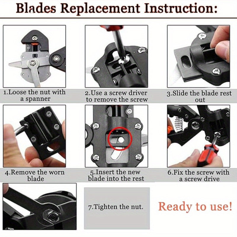 1pc Tijeras para cortar ramas de plantas, herramienta de injerto para árboles frutales, perfecta para injertar árboles frutales, herramienta de injerto con cuchillas de repuesto
