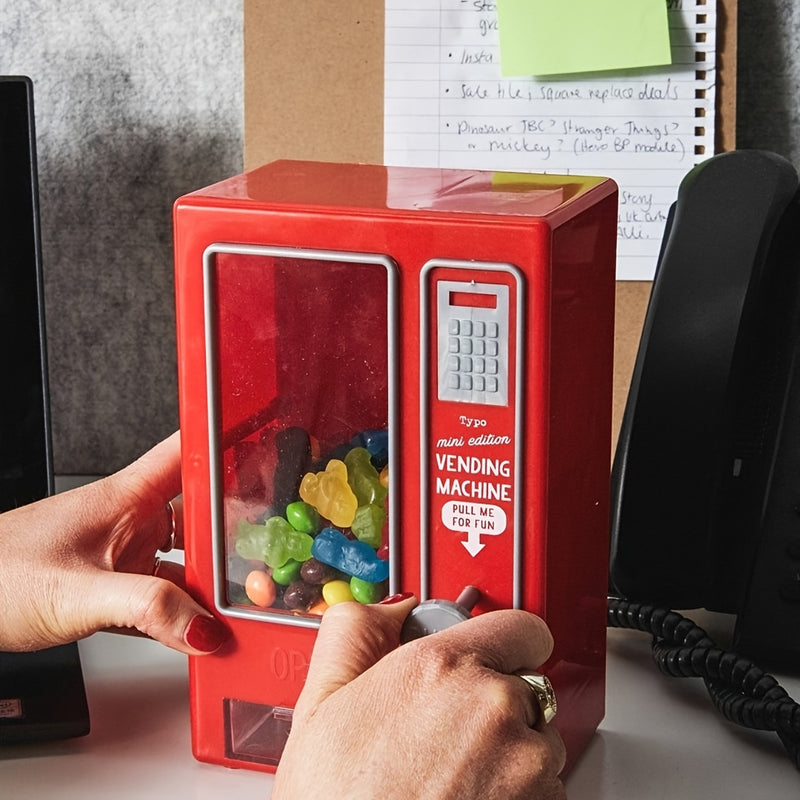 1pc Máquina de dulces manual roja, sin batería ni electricidad necesaria, máquina retro mini para vender golosinas, accesorio ideal para la cocina y regalo perfecto para jóvenes