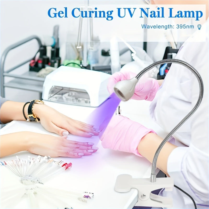 Lámpara de curado de uñas con alimentación USB, cuello giratorio de 360°, mini cuentas de luz LED para esmalte de gel - luz de manicura clip-on portátil, no necesita batería, negro/blanco/pink, cuidado DIY en casa, luz de manicura portátil, herramienta d