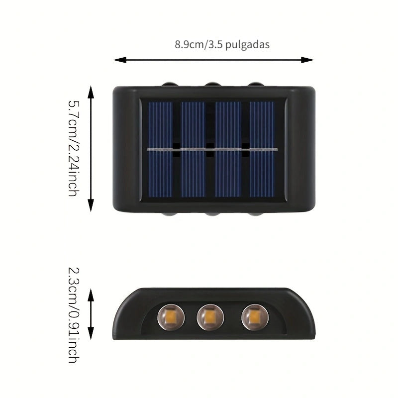 Lámpara solar LED Shenzhi Tech con sensor de luz inteligente, encendido/apagado automático, luz exterior para pared con regulación automática de intensidad, ideal para jardín, calle o balcón