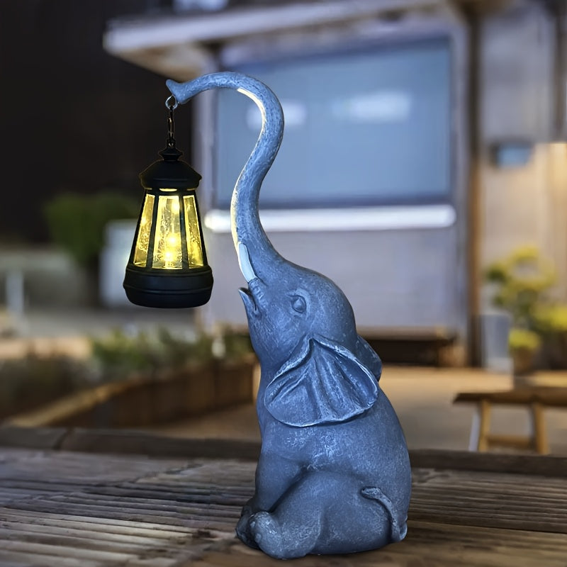 Estatuas de Elefante Serie IP65, Luces Solares para Exteriores, Decoracións de Patio y Balcón, Manualidades, Regalos Perfectos para Halloween, Pascua y Acción de Gracias