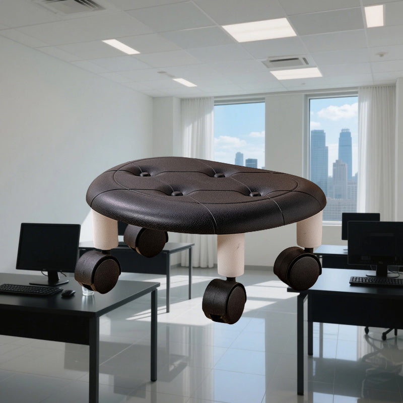 Taburete de cuatro ruedas, silla universal para oficina con rodillos para 4 estaciones, asiento bajo para pedicura, ideal para hogar, oficina y limpieza del piso