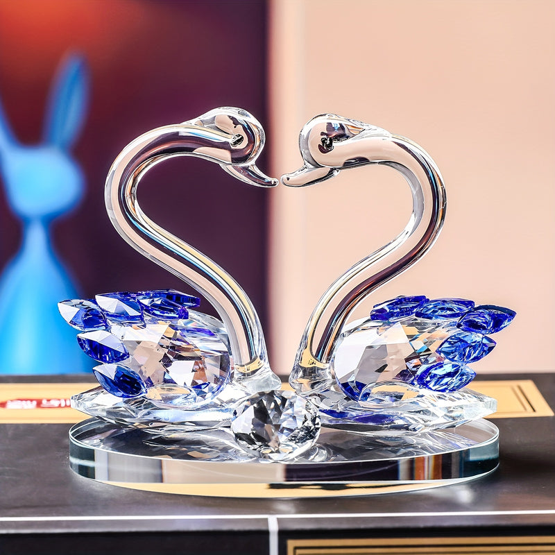 Elegante Figura de Cisne de Cristal para Parejas - Regalo Perfecto para Navidad, Acción de Gracias, Día de San Valentín, Día del Padre y Día de la Madre - Decoración Versátil para Interiores en Cualquier Tipo de Habitación