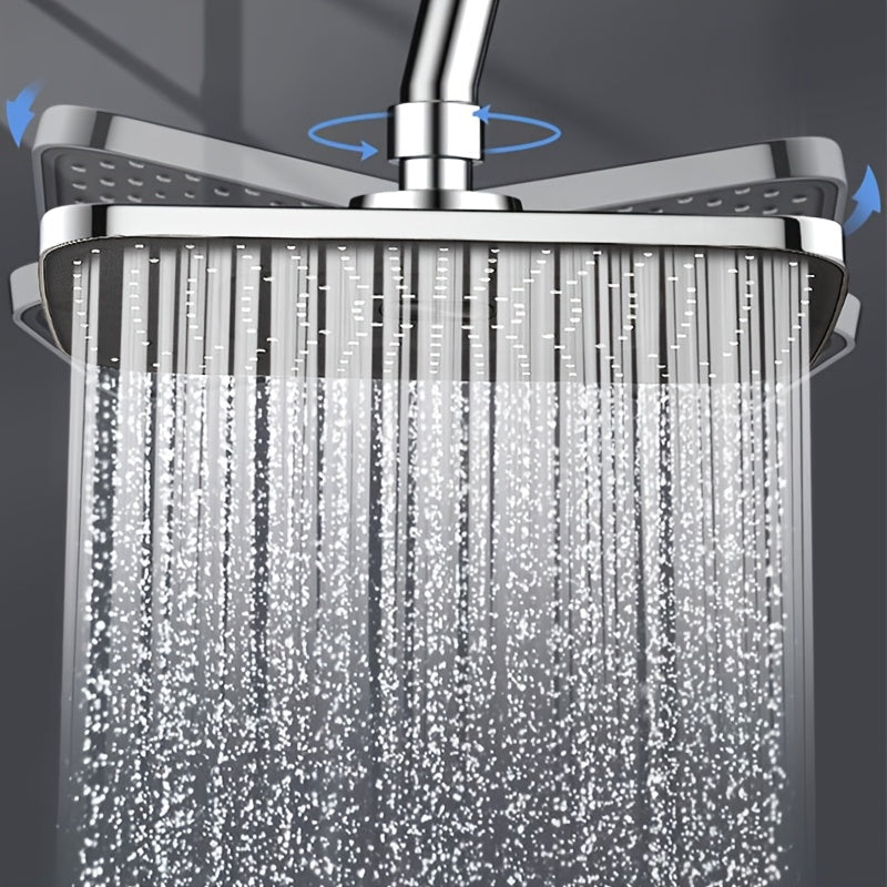 Cabezal de ducha de lluvia de lujo, montaje en pared de alta presión, diseño rectangular clásico, instalación fácil, acabado de pintura elegante, no necesita electricidad, ideal para una experiencia de baño premium, regalo perfecto para Navidad/Halloween