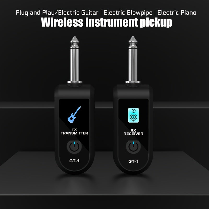 Receptor inalámbrico de guitarra eléctrica, sistema inalámbrico de guitarra recargable, pickup electrónico, sonido universal, accesorio musical para instrumentos musicales, adecuado para bajo eléctrico, violín, teclado y transmisor y receptor de instrume