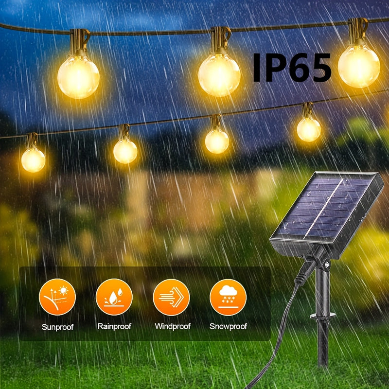 Luzes de cordão de bola de bolha solar 30 luzes + 2 (reservados) Controle remoto infravermelho, decoração de jardim à prova d'água para uso ao ar livre, controle de luz, economia de energia, adequadas para vários cenários, criação de atmosfera romântica