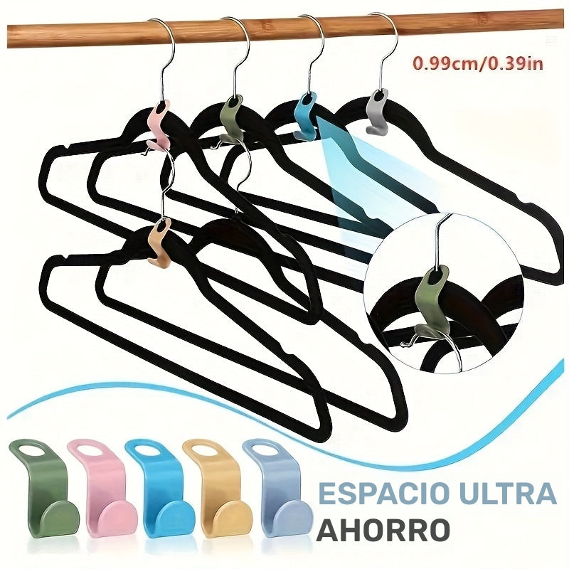 10/20/30/40/50/100 piezas/set de ganchos conectores para colgar ropa, ganchos resistentes y duraderos para ropa, ahorrador de espacio en el hogar para organizar ropa en clóset, armario, casa, residencia estudiantil, esencial para regreso a clases