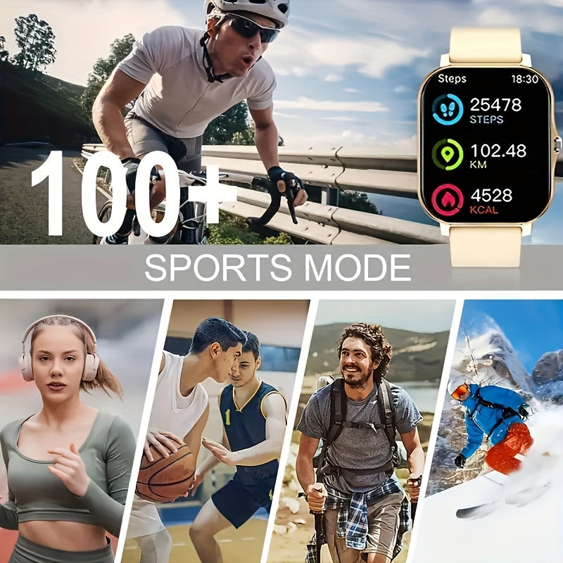 Reloj Inteligente Unisex con Llamadas Inalámbricas, Asistente de Voz AI, Pantalla Táctil Completa, Notificaciones de Mensajes y Múltiples Modos Deportivos - Compatible con Teléfonos Android y Apple