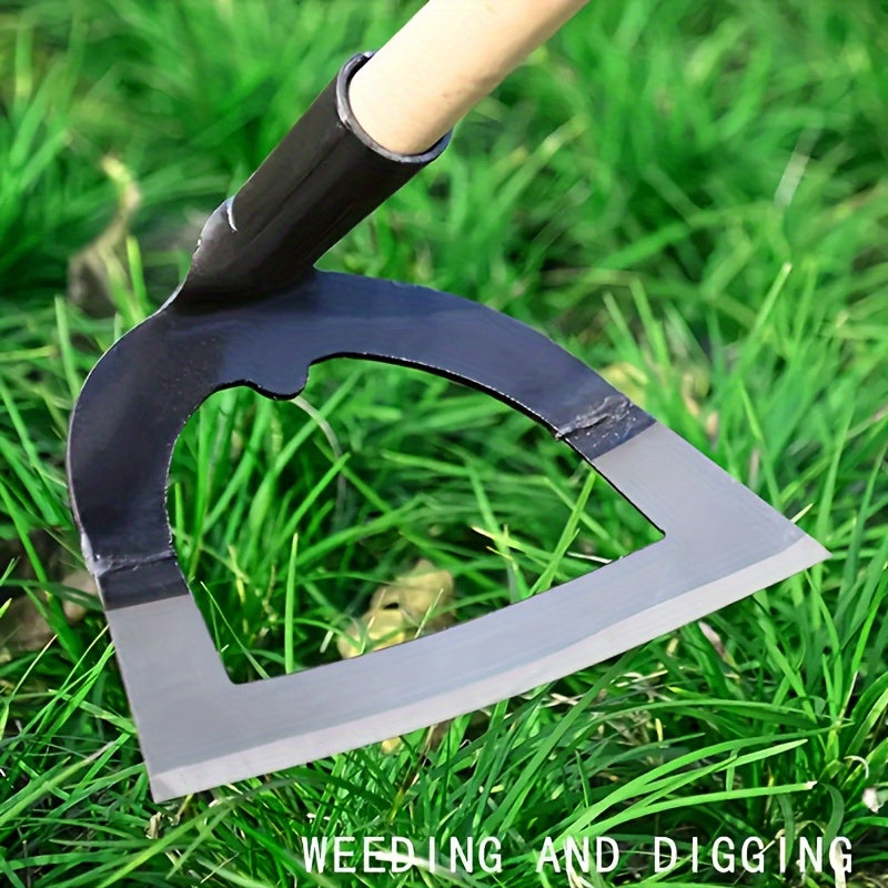Pala de rastrillar hueca de alta resistencia - Filos afilados y dentados para romper el suelo de manera eficiente, herramienta de jardinería de metal duradera para huertos de verduras y uso al aire libre, sin mango incluido, herramienta de rastrillar par