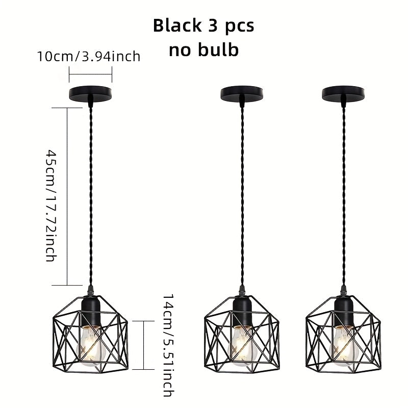 3 pzas., lámparas colgantes retro industriales de metal con pantallas doradas/negras, ideales para isla de cocina, comedor y sala de estar, portalámparas E27, conexión directa a la red eléctrica, bombilla no incluida