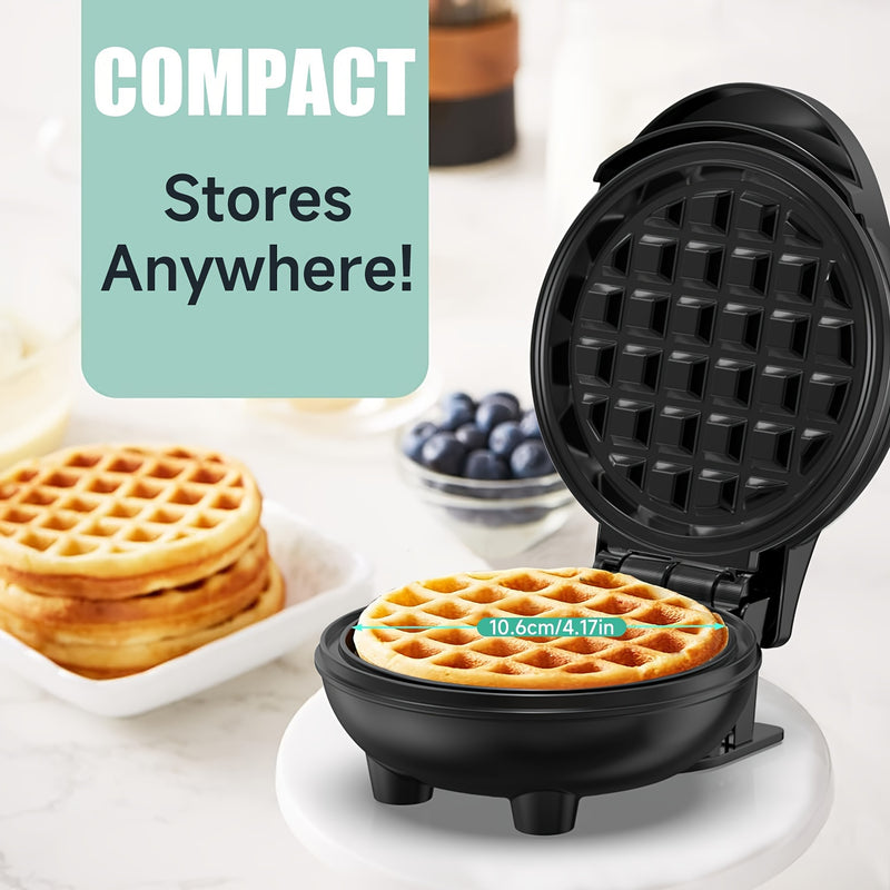 PANCERKA Mini Fabricante de Waffles, Molde de Waffles de 3,98" (10,16"), Sartén de Waffles Antiadherente con Calentamiento Rápido, Superficie Antiadherente PTFE - Ideal para Familias, Simplemente Agrega Mezcla