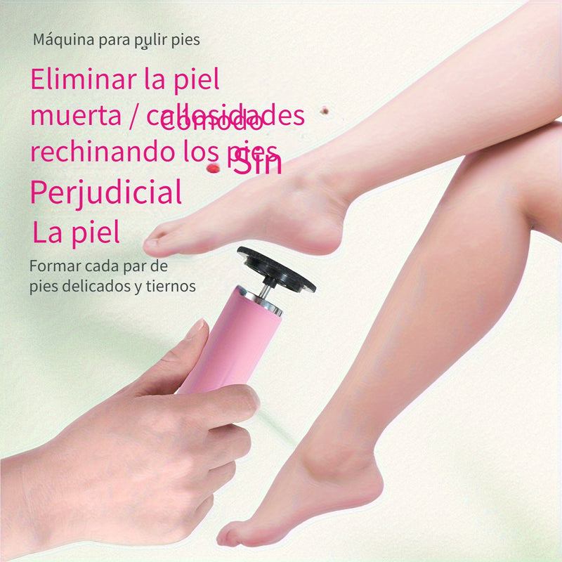 Exfoliador Eléctrico de Pies Compacto con USB - Eliminador de Cutículas Beige Suave para Uso en Casa y Salones de Belleza