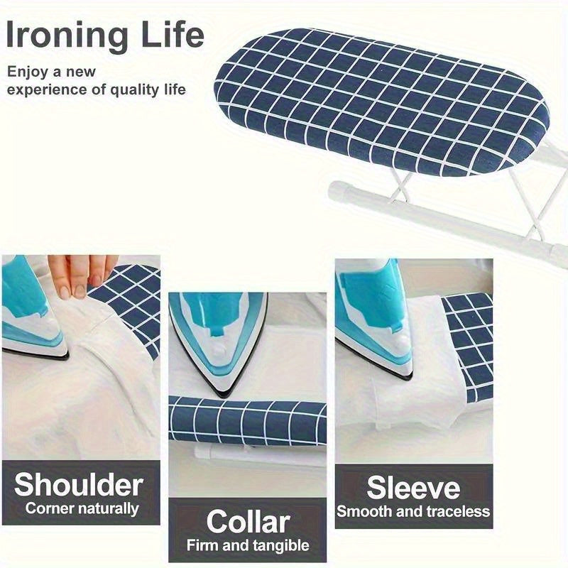 Tablero de planchar compacto con patrones variados, pies antideslizantes plegables, base resistente al calor, diseño ahorrador de espacio, ideal para costura y manualidades, tablero portátil pequeño