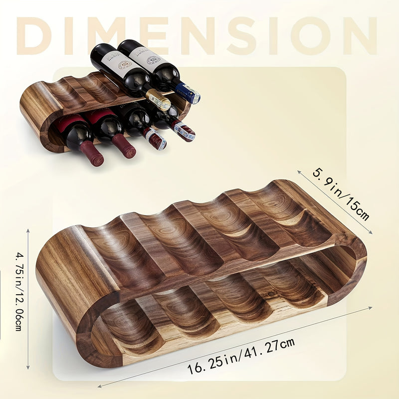 Elegante Soporte para Vino de Madera Maciza para Mesa - Capacidad para 8 Botellas, Perfecto para Decoración de Salón, Bar y Restaurante, Organizador de Cocina