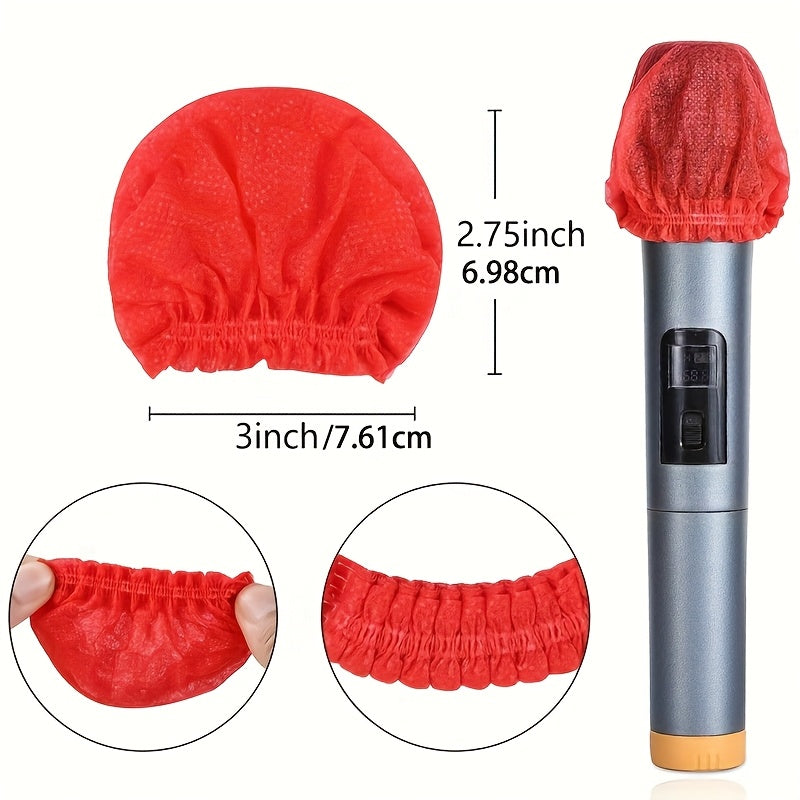 MINGYQOU Paquete de 120 Fundas Desechables para Micrófonos - Protectores de Tela No Tejida de Alta Elasticidad, Adecuados para Micrófonos Manuales - Ideales para KTV, Estudios, Reuniones y Entrevistas