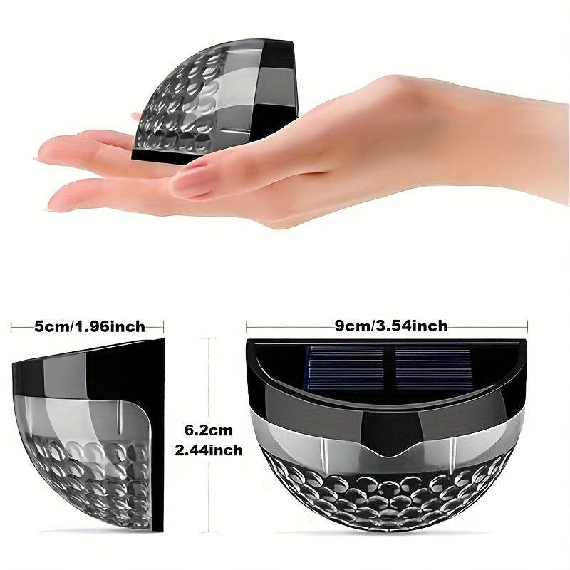 Juego de 4 luces solares para pared, luces LED exteriores para iluminación, material ABS, energía solar con batería de níquel, voltaje de operación ≤36V, para jardín, patio, balcón y escalones