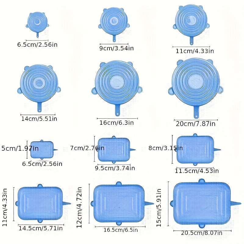 6pcs Cubierta de Silicona Elástica para Mantener la Frescura, Cubierta Sellada al Vacío