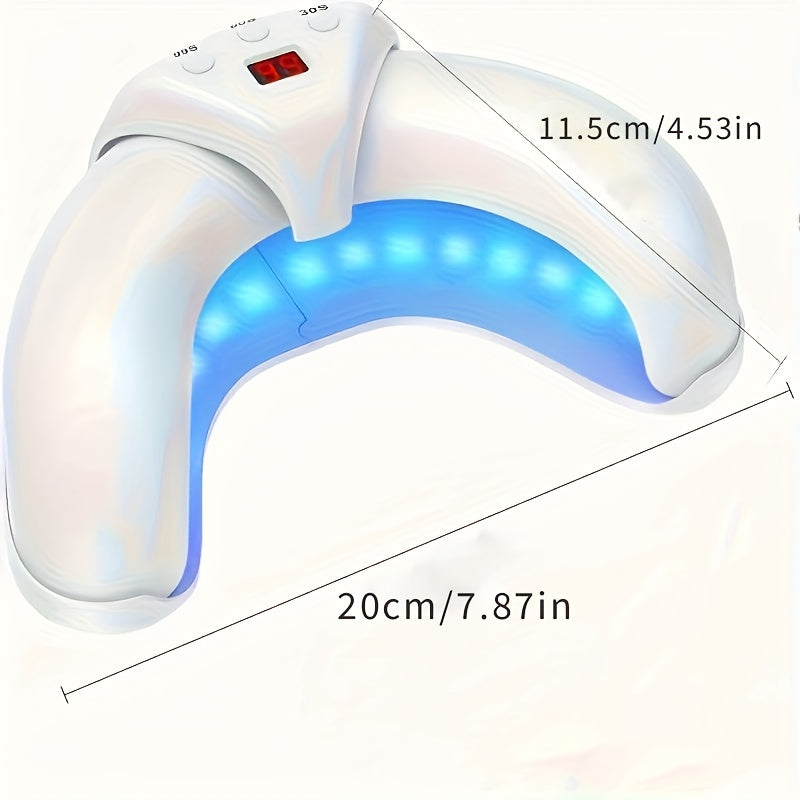 Lámpara de inducción retráctil en forma de U con forma de media luna, luz de arte de uñas, lámpara de gel con pantalla digital, 3 velocidades disponibles, portátil y plegable, regalo ideal para Halloween, Pascua, San Valentín, Acción de Gracias, etc.