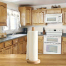 1pc Porta Pañuelos Simple - Dispensador de Madera Independiente para Cocina y Baño, Soporte Redondo para Encimera, Barra de 9.6 Pulgadas de Altura, Base de 3 Pulgadas de Diámetro, Instalación Autoadhesiva