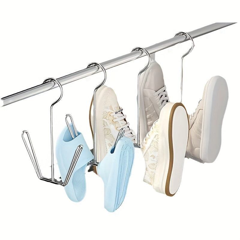 3pcs Perchas para Zapatos de Acero Inoxidable - Ganchos de Almacenamiento y Secado de Metal que Ahorran Espacio para Organización de Armarios, Ideales para el Hogar y el Lavadero, Cajas de Almacenamiento de Zapatos, Accesorios para el Hogar, Estantes de