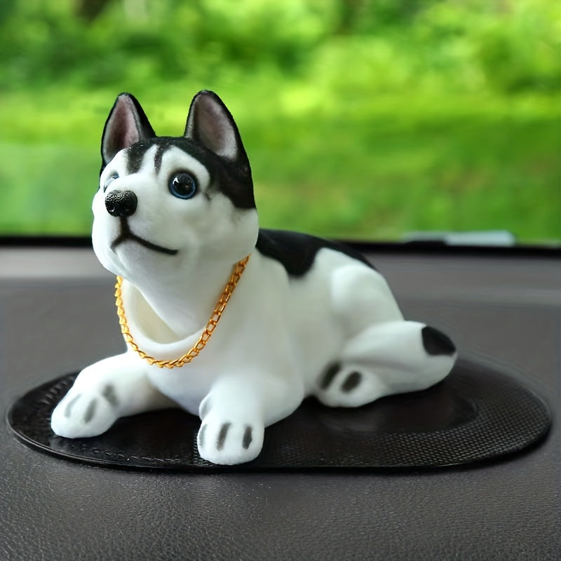 Adorno para Tablero de Coche - Perrito Bobblehead Lindo, Figura Creativa de Resina para Accesorios del Interior del Vehículo
