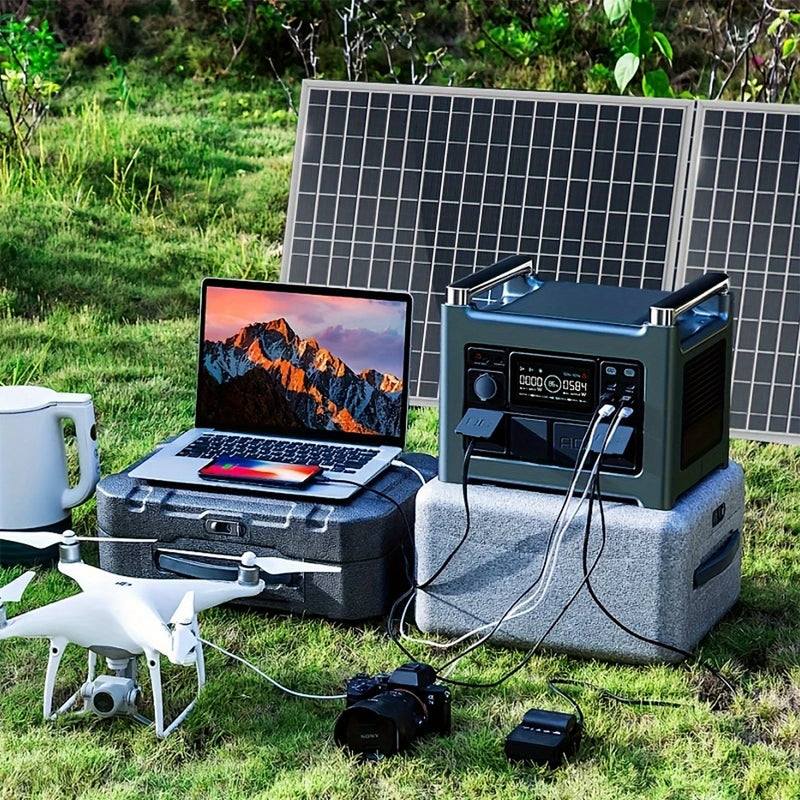 Panel Solar Portátil con Controlador de 100A, Accesorios para RV, Banco de Energía Cargador Solar para Camping, Barcos y Más